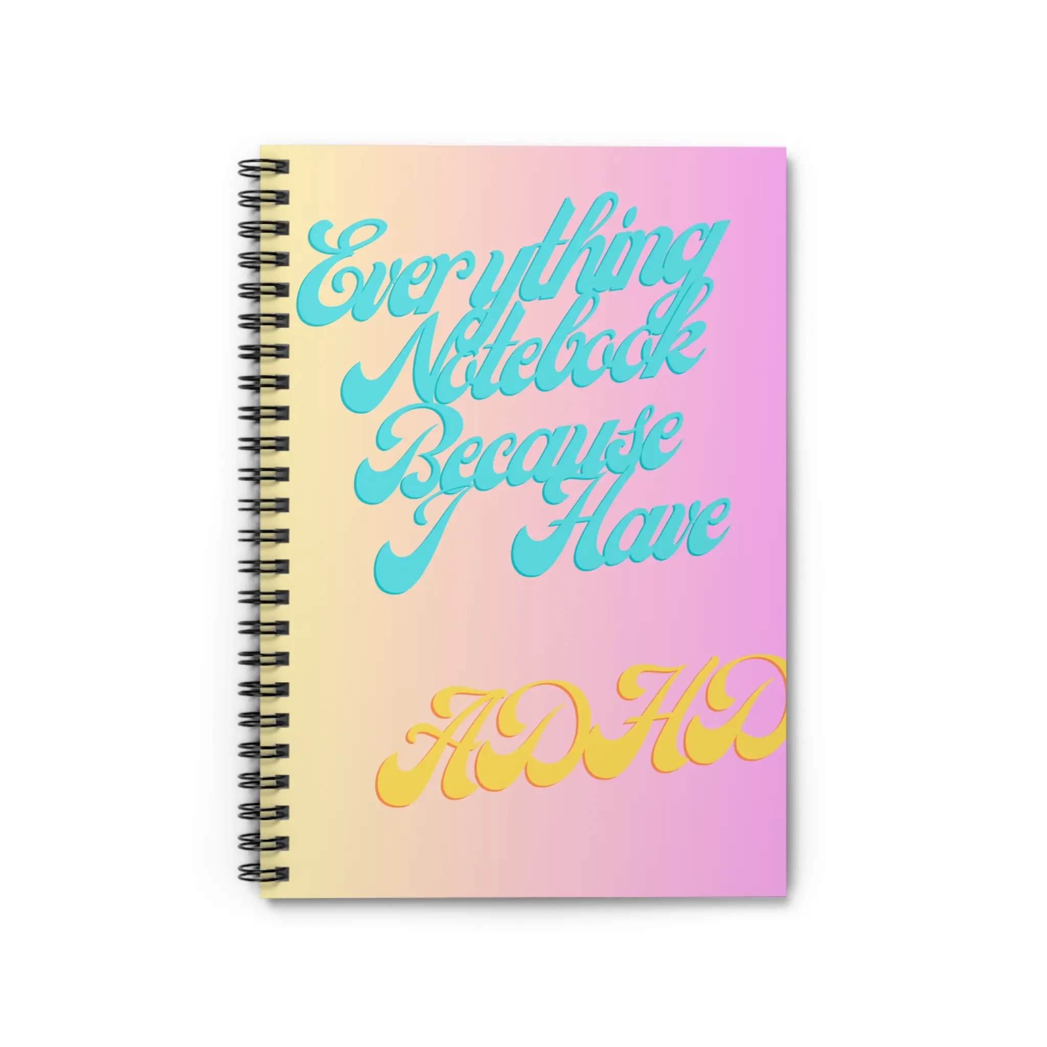 Colorful ADHD Spiral Notebook - Creative Journal for Thoughts, School, Organizing, Gifts, Mindfulness
