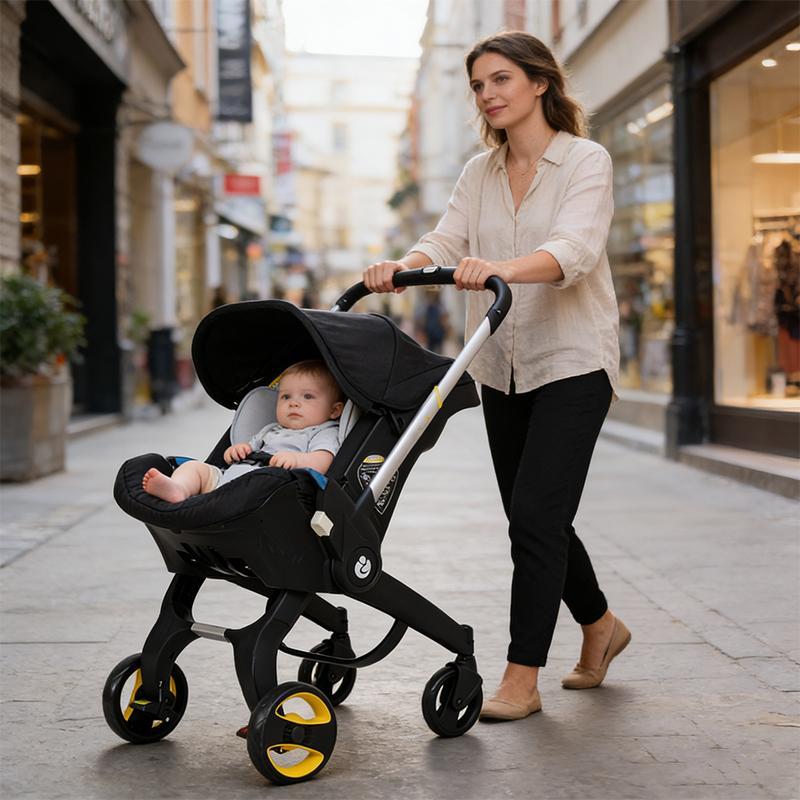 Summervibes BRODARK 3-in-1 High-Landscape Baby Stroller, Multi-Functional Collapsible Lightweight Travel Stroller with Adjustable Bassinet for Outdoor & Mall Use, Collapsible Stroller,Adjustable Baby Cradle Stroller Basket,Convertible Reversible Stroller Summervibes BRODARK 3-in-1 High-Landscape Baby Stroller, Multi-Functional Collapsible Lightweight Travel Stroller with Adjustable Bassinet for Outdoor & Mall Use, Collapsible Stroller,Adjustable Baby Cradle Stroller Basket,Convertible Reversible Stroller