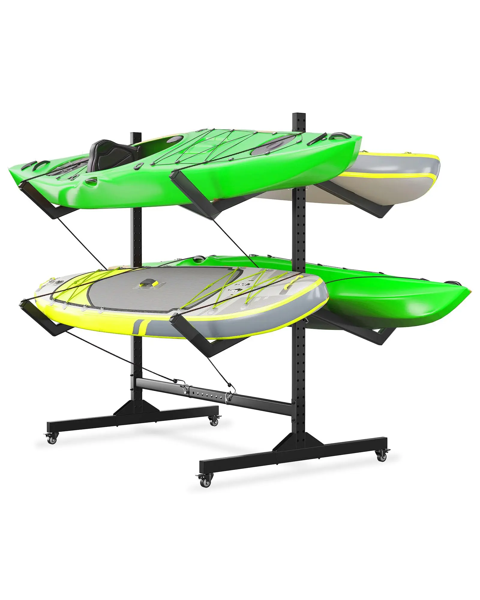 [GAOMON]2-Tier Freestanding Kayak Storage Rack -Storage Rack for Kayaks or Canoes - Premium Kayak Stand for Outdoor and Indoor - Heavy Duty Kayak Holder