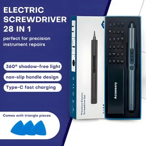 Upgraded Rechargeable Electric Screwdriver, Mini Electric Screwdriver, 28-in-1 Precision Electric Screwdriver Set, Rechargeable Portable Electric Screwdriver Repair Tool Kit, 200 RPM Portable Screwdriver with Micro-Torque Mode for Smoother Rotation