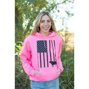 Cow Flag Neon Pink Hoodie