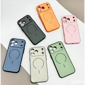 MagSafe Compatible Orange Magnetic Phone Case for iPhone 17/16/15/14/13/12 Pro Max/Plus, Military Grade Shockproof Anti-Scratch Slim Protective Cover