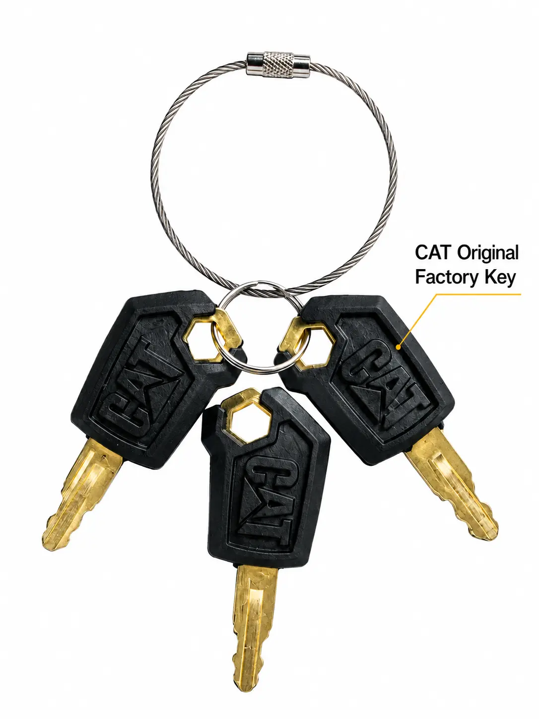 3PS 5P8500 Solid Brass Anti-Rust Ignition Replacement Key - Original Mold, OEM Standard for CAT Excavator, Loader Heavy Equipment to Start Engine