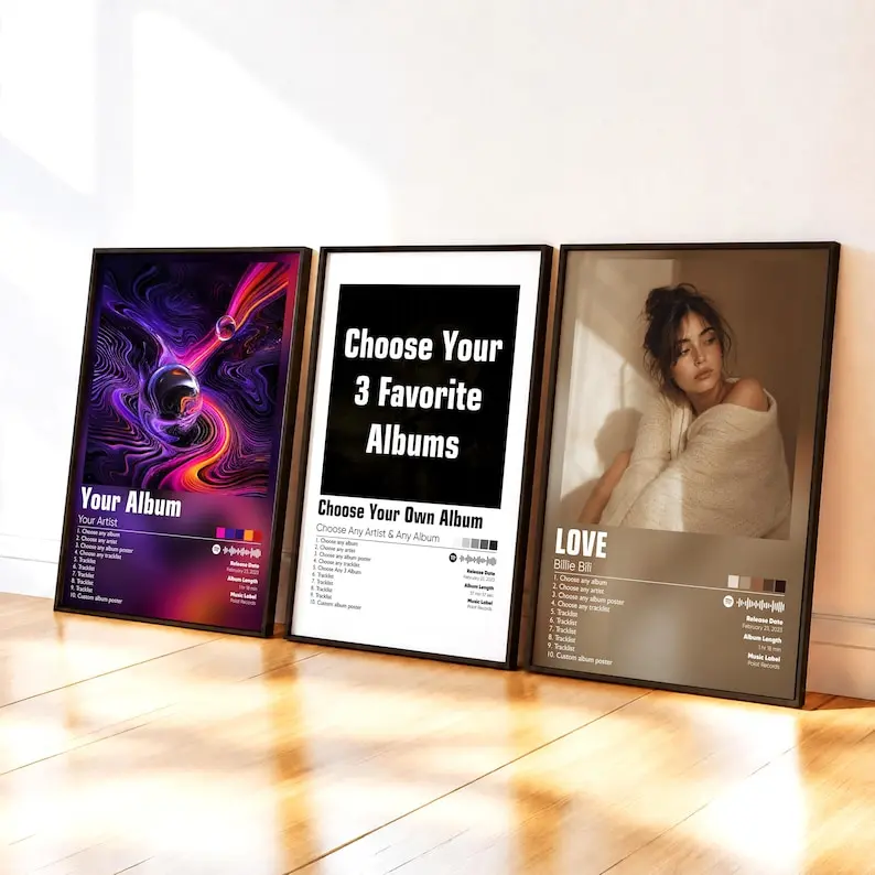 Set of 3 Request Any Album Poster | Custom Album Posters | Album Cover Posters | Album Wall Art | Music Album Posters  Print Unframed