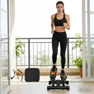[Fahuac] Mini Stair Stepper with Resistance Bands - Hydraulic Twist Stepper for Home Gym, 330LBS Capacity, LCD Display, Non-Slip Pedals, 1.5mm Steel Frame, Compact Cardio Exercise Machine for Apartment Office.