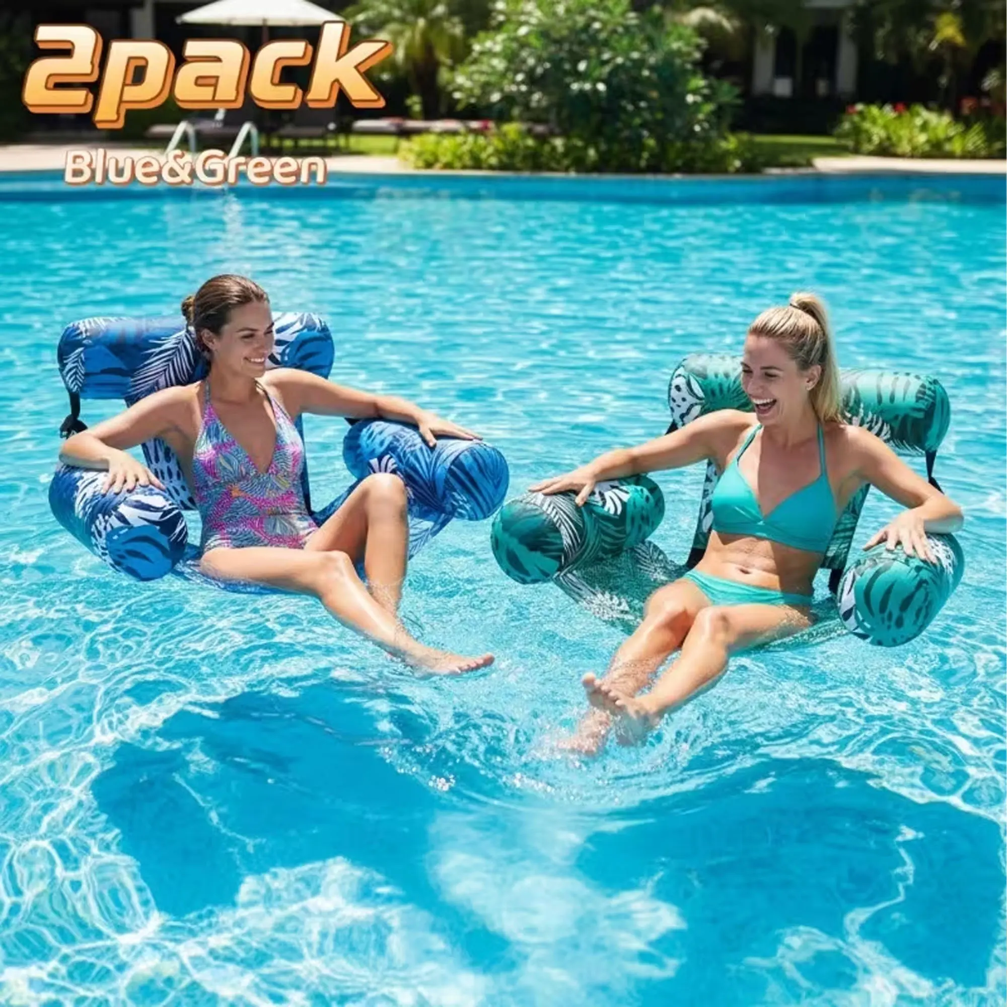 Inflatable Pool Floats Adult,FloatingLounge Chairs,2 Packs ,Blow up PoolNoodles for Adult,Floating Chair for Party SummerWater Beach Lake Fun Summervibes