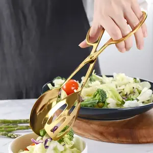 [Heat-Resistant Tongs] 1pc 10-Inch Heat-Resistant Stainless Steel Tongs | Non-Toxic, Anti-Rust, Elegant, Durable, Ideal for Grilling, Salad Serving, and Wedding Buffet