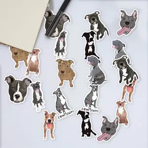 Stickers Pack 20 Pcs Pitbull Skateboard Colorful Bumper Vinyl Aesthetic Water Bottle Car Laptop Bike Guitar Luggage Waterproof