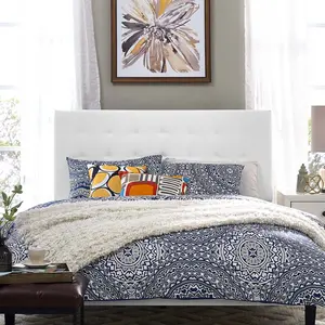 Modway Paisley Tufted King and California King Upholstered Faux Leather Headboard in White