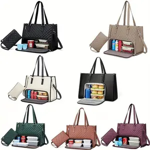 2-in-1 Lunch Bag Set | Leakproof Insulated Cooler + Storage Tote - Non-Food Contact, Perfect for Back to School & Travel, Waterproof Lunch Tote