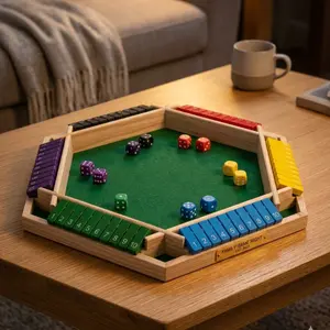 Shut The Box Wooden Dice Game for Kids – Classic Family Board Game | Educational Number Strategy Toy, Fun Game Night for 2-6 Players, Ages 6+