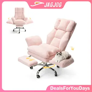 【Pink】Big and Tall Office Chair, Cloud Plush Swivel Desk Chair with 6-Level Adjustable Armrests, Home Ergonomic Executive Office Chair for Work, Gaming summerwins DealsForYouDays