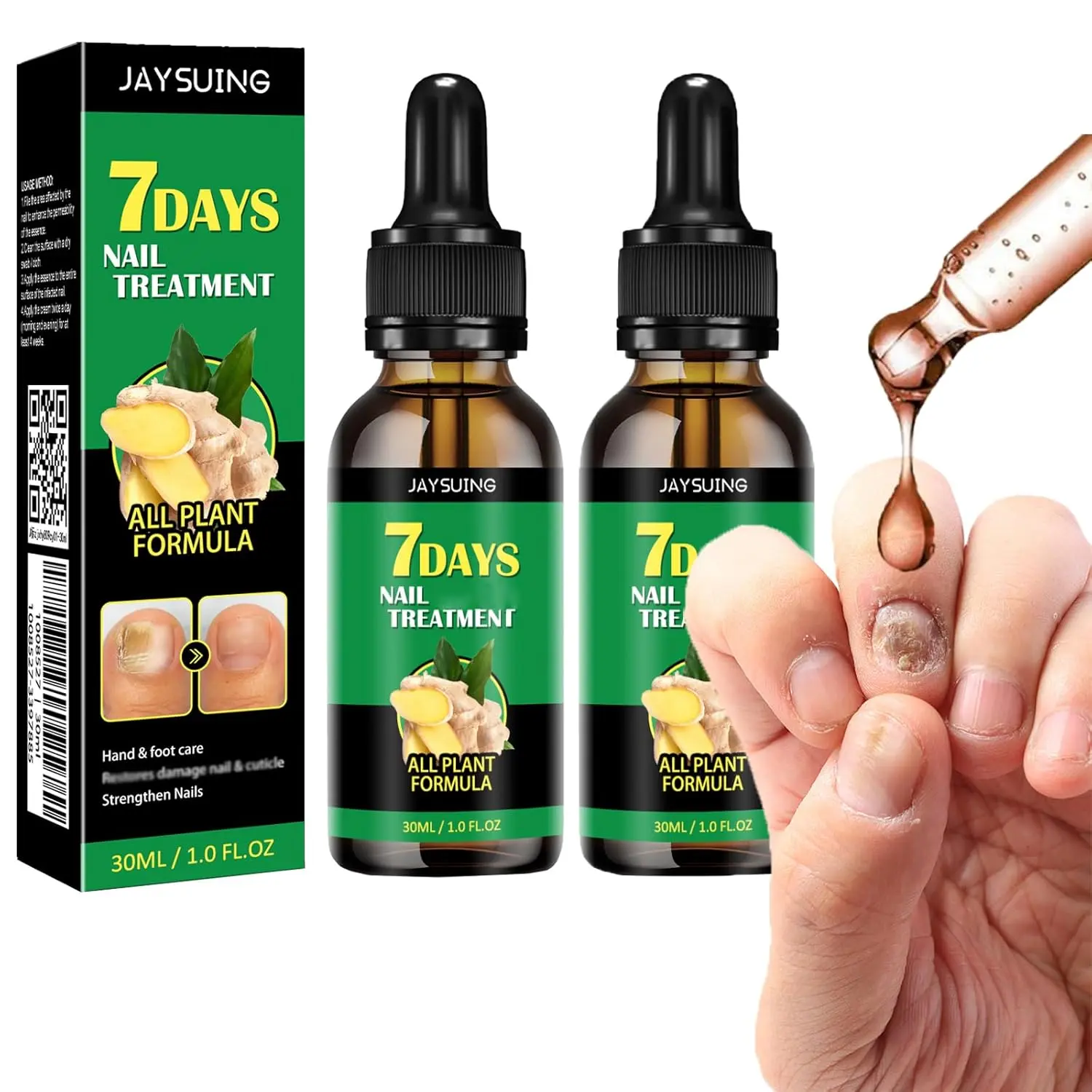 Ginger Nail Treatment, Support Nail Care,   Ginger Cuticle Care Oil for Nails,Cuticle Serum for Nails (2Pcs) Comfort Manicure