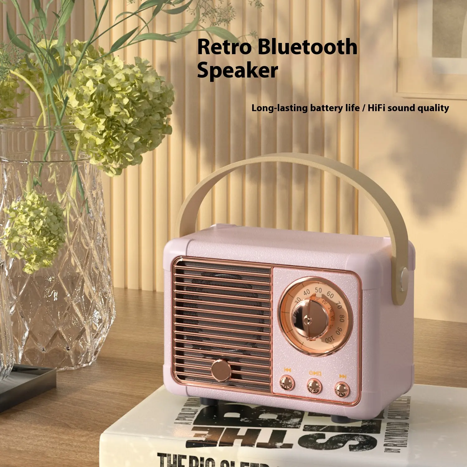 Retro Style Bluetooth Speaker HM11 - Portable Radio-Shaped Soundbar, USB & Bass Function, Nostalgic Mini Speaker, Perfect Gift
