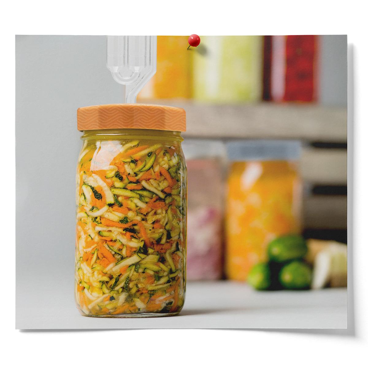 Fermentation Lids with S Airlocks for Wide Mouth Mason Jars - 4 Pack