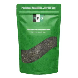 NPG Sichuan Green Peppercorns 4 Ounces, A Mouth-numbing Spice, Essential Ingredients for Fish and Chicken for extra delicious flavor