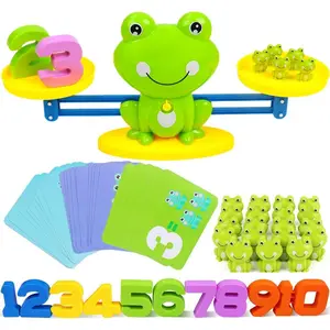 P-ITC078    Homeschool Kindergarten Frog Scale Cards Balance Board Game - Preschool Math Learning Stem Montessori Toys Educational Gifts for Boy Girl Ages 3 4 5 6 Year Old Birthdays Christmas Holidays