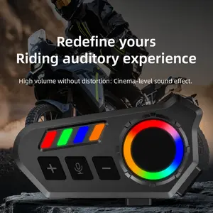 K06A Zinc Alloy Wireless Motorcycle Helmet Headset with 40MM Hi-Fi Speaker IP65 Waterproof RGB Ambient Light Voice Assistant Triple Noise Reduction Custom Languages for Riding Skiing Cycling