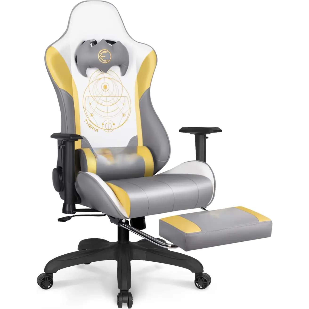 Gaming Chair Desk Office Computer Racing Chairs - Adults Gamer Ergonomic Game Footrest Reclining High Back Support Racer Leather Foot Rest (Thena)Computer chair home office chair gaming gaming chair reclining chair comfortable sitting backrest chair