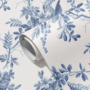 Blue Leaves PVC Peel & Stick Wallpaper adhesive wallpaper wall sticker