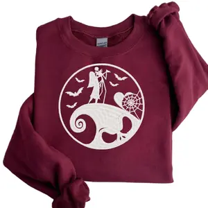 Nightmare Inspired Custom Embroidered Sweatshirt- Unisex, Burton, Cotton Crewneck Oversized, Fall weather, Christmas Jersey Menswear Fitted Hoodie