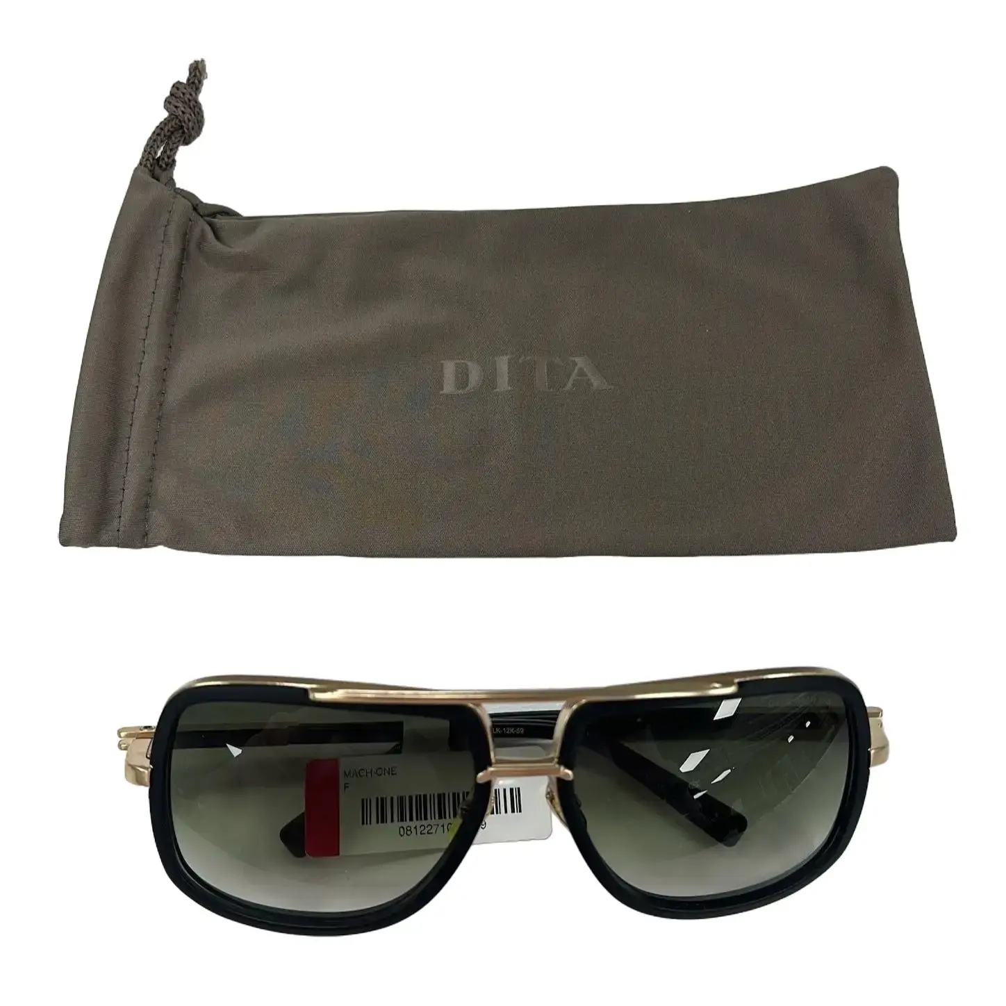 Pre-owned DITA plastic Bag Accessories Black/White Gold Frames Sunglasses E26042563