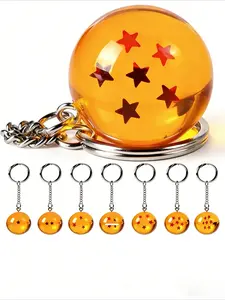 Dragon Ball Inspired Star Orb Keychain, Durable Silicone Round Design, Lightweight Universe Accessory, Portable Keychain, Easy to Carry, 2.7cm