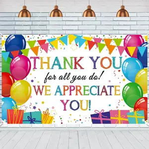 We Appreciate You Banner - Thank You & Appreciation Decorations for Employees, Teachers, Doctors, Nurses & Staff - Graduation Party Backdrop