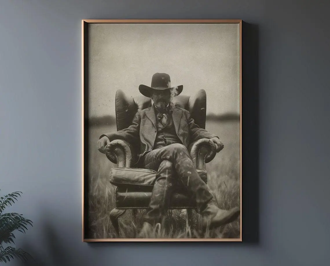 [UNFRAMED POSTER] Texas outlaw poster wall art, wild west frontier, western vintage style, sepia tone print, American Style, Farmhouse Art poster, cowboy print