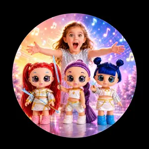 Cute Soft Plush Doll with Music & 5D Eyes - Stuffed Toy for Kids, Party Gifts & Home Decor