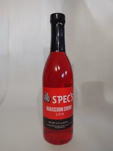 Spec's Maraschino Cherry Juice 12.7 Fl Ounce Glass Bottle