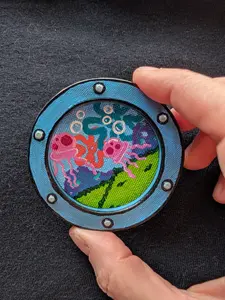 JessMakesThingz Spongebob Porthole Window Magnet - Mini, 3x3 Inches, Crafted from PLA Filament and Canvas Material