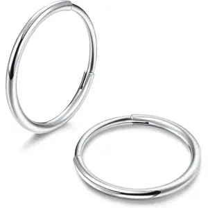 Hypoallergenic Titanium Alloy Earrings for Men and Women Lightweight Small Hinge Cartilage Spiral Sleeper Earrings