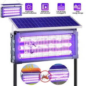 Solar Insect Zapper Outdoor 20W, Mosquito Killer Lamp with 3 Tubes, Dual Charging & 6000mAh Battery