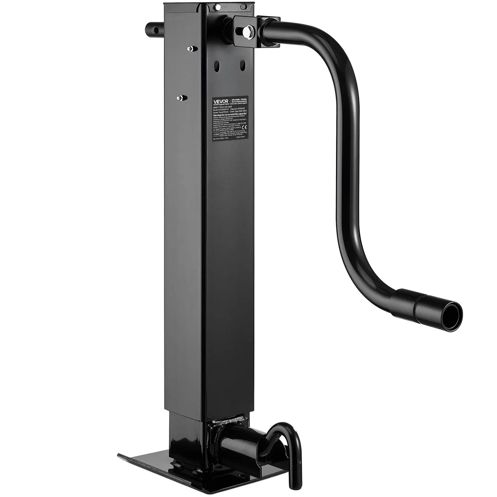 【summerfinds】VEVOR Heavy-Duty Trailer Jack, 12,000 lbs Load Capacity, Sidewind Square Direct Weld-on Trailer Jack with Handle Crank, Adjustable Drop Leg, 26-Inch Travel for Lifting RV, Utility, Yacht Trailers