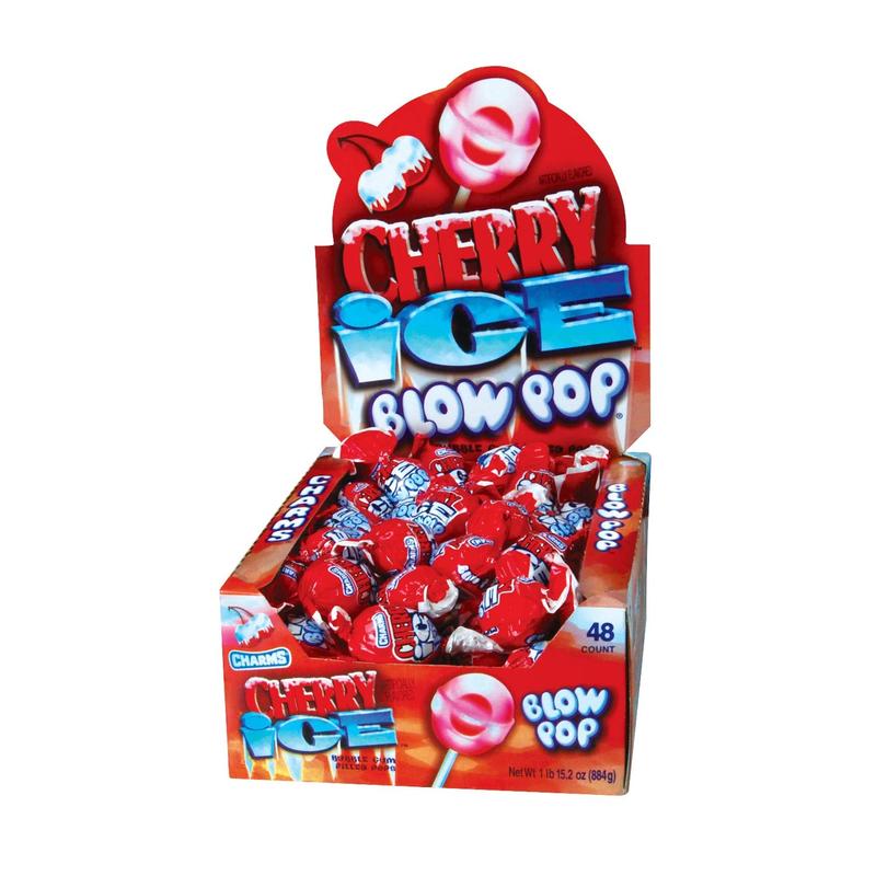 Cherry Ice Flavor 48-Count Box Snack Shell Fruit Candy Soft Bubble Gum Center Individually Wrapped Bonbon