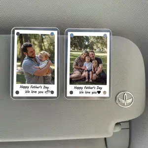 Custom Photo Car Visor Clip, Personalized Father's Day Gift for Dad, Sentimental Car Accessory, Unique Gift for Him from Son Daughter.