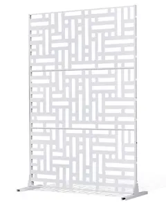 Metal Privacy Screen 47\" x 76\" Outdoor Privacy Screens And Panels For Patio, White Finish, Weather Resistant, Durable Steel Construction, Easy Assembly, Suitable For Decks, Fences, Balcony, Garden, Courtyard Privacy Enhancement