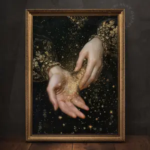 Unframed, Room Decor, Vintage Celestial Art, Dark Cottagecore Art Print, We Are All Stardust, Maximalist Decor, Witchy Gift, Romatic Academia, Moody Printings