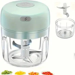 Portable Mini Food Processor with Stainless Steel Blade, Rechargeable USB Electric Garlic Chopper, Vegetable Food Chopper, Wireless Kitchen Blender, Easy Clean, Multifunctional Durable Chopper