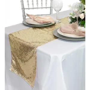 Glitz Sequin Table Runner Champagne