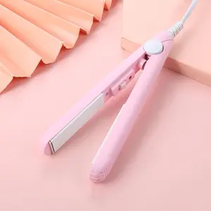 Mini Hair Curler, Ceramic Mini Hair Curler for Short Hair Fine Hair, 2 in 1 Mini Ceramic Curler, Hair Straightener, Mini Curling Iron Barrel Short Hair, Hair Styling Tools (Purple) Pink Comfort
