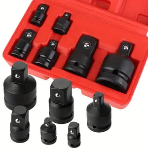 6-piece set of impact adapter and reducer, pneumatic square drive wrench tool, highly suitable for automobile maintenance and mechanical work, with protective cover, mechanical tools, workshop equipment, precision adapter, industrial-grade materials.
