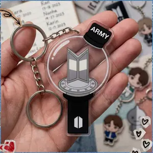 Army Acrylic Keychain, Kpop Lightstick Keyring, Music Merch Accessory