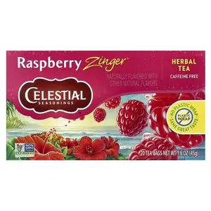 Celestial Seasonings Herbal Tea, Raspberry Zinger®, Caffeine Free, 20 Tea Bags, 1.6 oz (45 g)