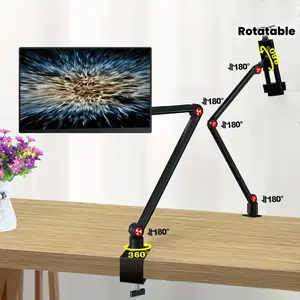 Best Tablet Stand iPad Holder for Desk Mount Portable Monitor Stand Holder Rotatable 360 Degrees Desktop Reading Mount Computer for Cookbooks Recipes