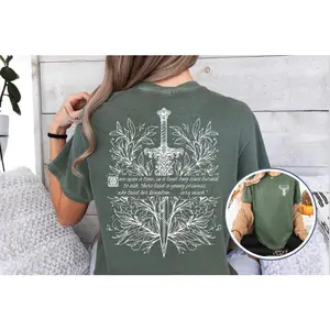 Fireheart T-shirt | TOG Gift | Throne of Glass | Book Lover Idea | Bookish Gift | Terrasen | Booktok | Aelin Galathynius she was not afraid Fabric Fit