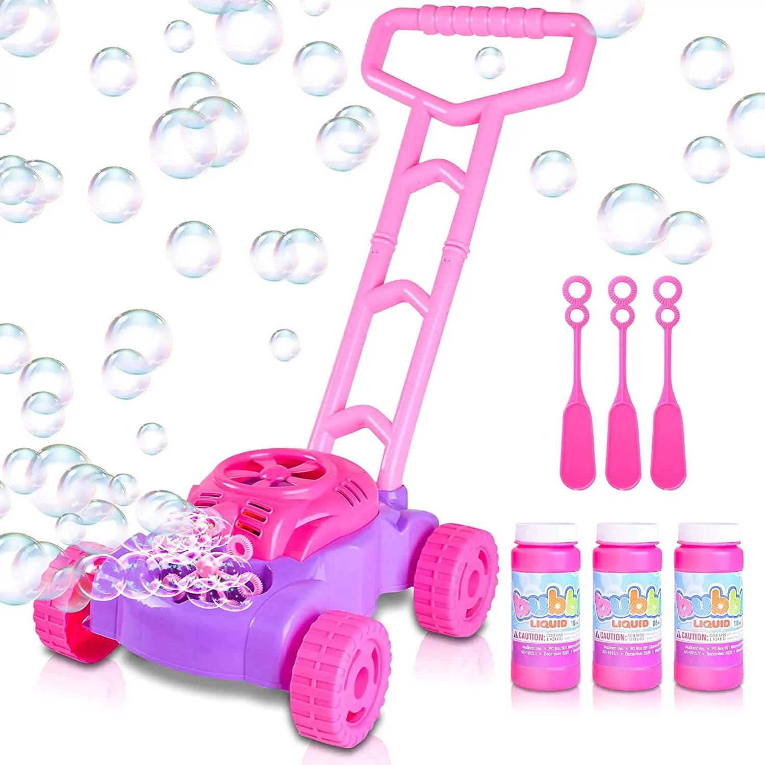 ArtCreativity Bubble Lawn Mower for Kids with Bubble Blower, Sound Effects & 3 Bubble Solution Refills