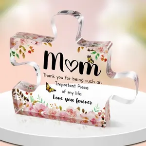 Gifts for Mom, Mother Birthday Gifts from Daughter Son, Mom Gifts - Decorative  Block Puzzle,Valentines Day, Christmas, Presents for Mom