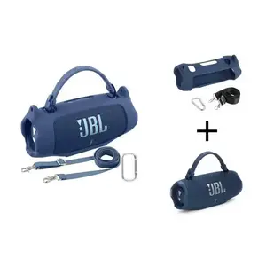 for JBL Charge 6 Waterproof Portable Bluetooth Speaker Silicone Case,Soft Protective Sleeve Cover with Shoulder Strap for JBL Charge 6 Speaker，This product comes with a protective case and a speaker. IP68 waterproof & dustproof portablespea